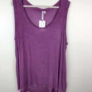 Cable & Gauge Woman Purple Sleeveless Tank